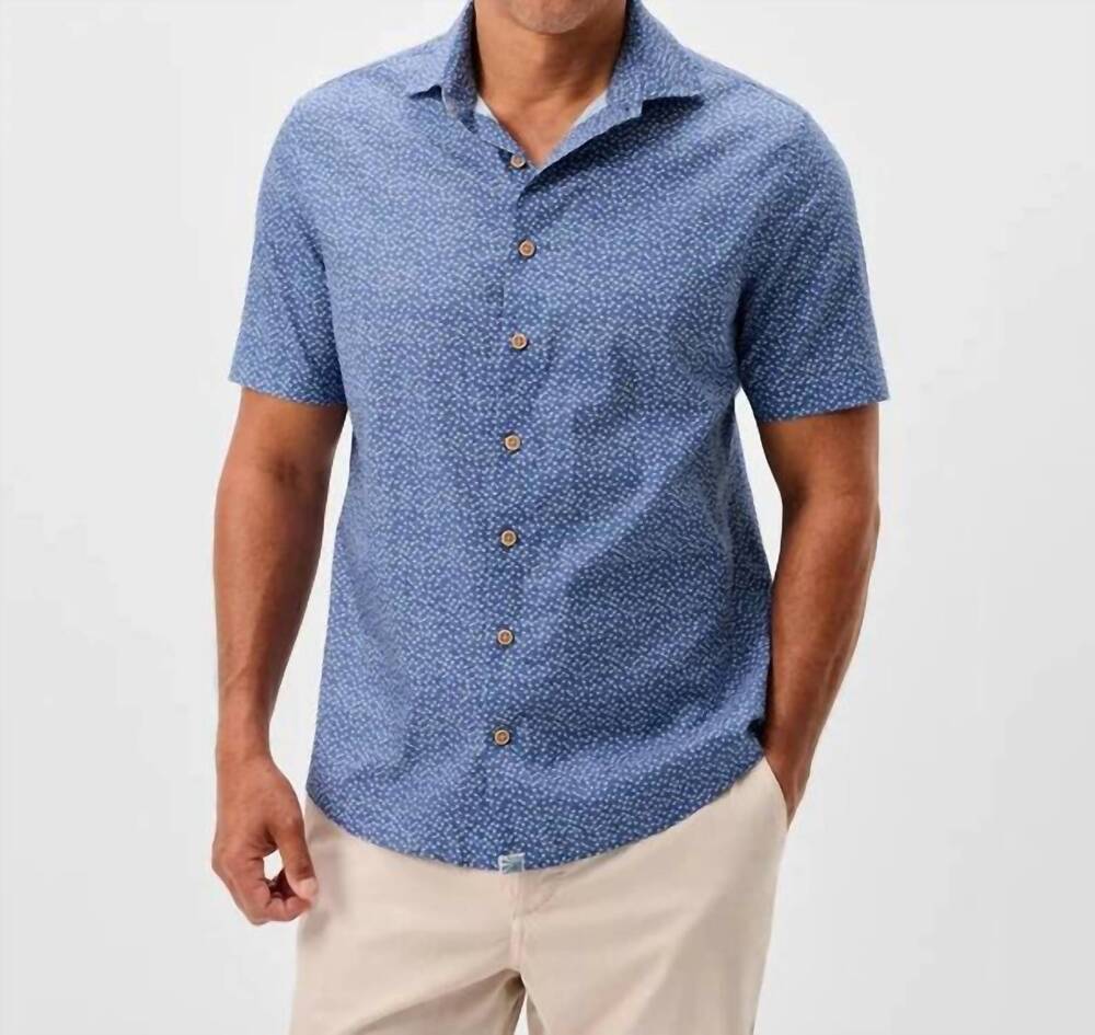 NEW JOHNNIE-O patel hangin' out short sleeve button up shirt in navy